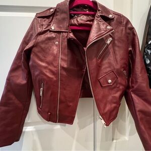 Maroon Leather Jacket